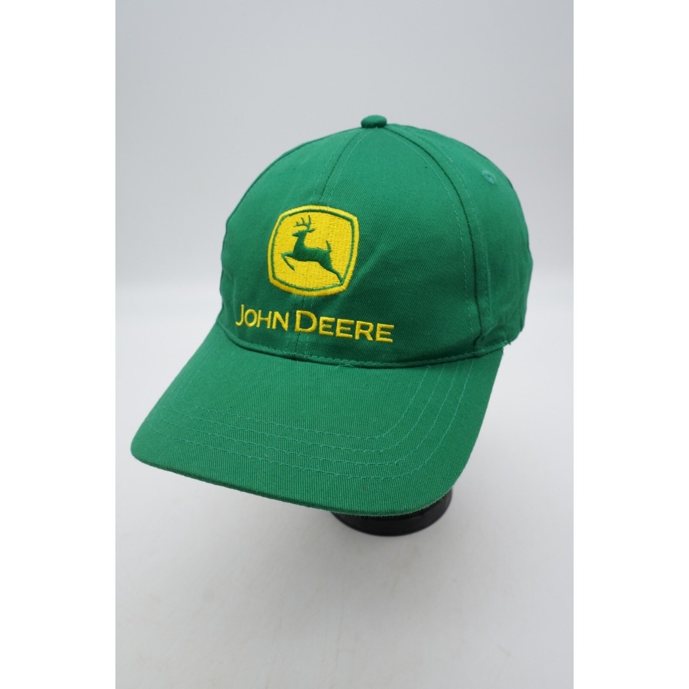 John Deere Snapback Hat Baseball Cap Green Embroider Spell Out Logo Tractor Farm